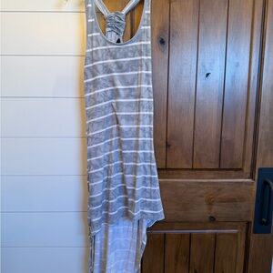 Striped Gray Sleeveless Dress